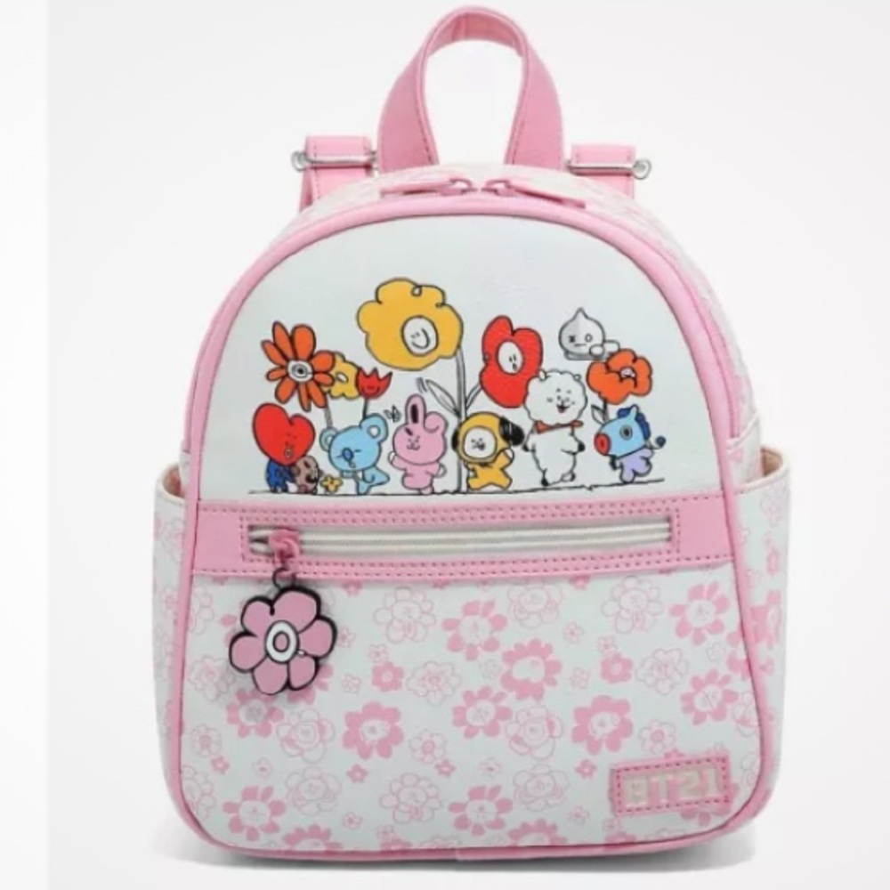 BTS-BT21 Flowers Pink & Cream Mini Backpack